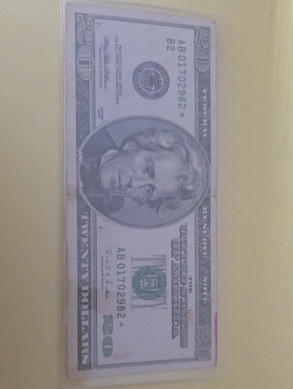 United States $20 Star Bill - Green and White